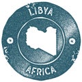 Libya map vintage stamp.