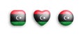 Libya Official National Flag 3D Vector Glossy Icons Isolated On White Background Royalty Free Stock Photo