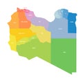 Libya political map of administrative divisions Royalty Free Stock Photo