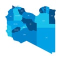 Libya political map of administrative divisions