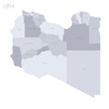 Libya political map of administrative divisions