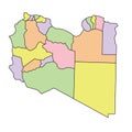 Libya political map. Low detailed.