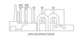 Libya,Severan Forum, travel landmark vector illustration