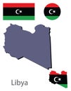 Country Libya silhouette and flag vector