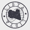 Libya Stamp Postal. Map Silhouette Seal. Passport Round Design. Vector Icon. Design Retro Travel. Royalty Free Stock Photo