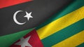 Libya and Togo two flags textile cloth, fabric texture