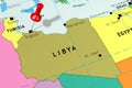 Libya, Tripoli - capital city, pinned on political map