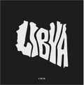 Libya typographic map in English. Libya lettering map.Print Royalty Free Stock Photo