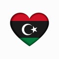 Libyan flag heart-shaped sign. Vector illustration.