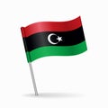 Libyan flag map pin pointer layout. Vector.