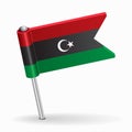 Libyan flag map pointer layout. Vector illustration. Royalty Free Stock Photo