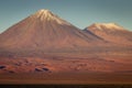 Licancabur volcano at sunrise, Atacama desert landscape, Chile, South America Royalty Free Stock Photo