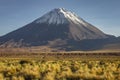 Licancabur volcano at sunrise, Atacama desert landscape, Chile, South America Royalty Free Stock Photo