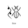 Lice icon. Trendy modern flat linear vector Lice icon on white b Royalty Free Stock Photo