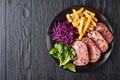 Liced beef tongue and meat aspic, top view Royalty Free Stock Photo