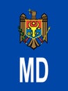 Licence Plate Country Code of Moldova Royalty Free Stock Photo