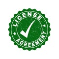 License Agreement Scratched Stamp with Tick