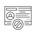 license cancel line icon vector illustration