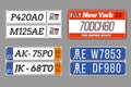 License car number plates vector set. USA