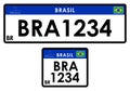 License car plate Brazil. Only graphical representation without scale or precision of the original elements.