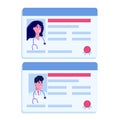 license or certificate doctor icon set. Royalty Free Stock Photo