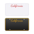 License plate of California. Car number plate. Vector stock illustration Royalty Free Stock Photo