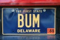 License Plate in Delaware Royalty Free Stock Photo