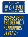 License Plate Font 3D Vector Template Royalty Free Stock Photo