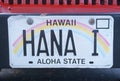 License Plate in Hawaii Royalty Free Stock Photo