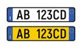 License plate Italian number. Italy licence european auto numberplate registration