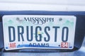 License Plate in Mississippi Royalty Free Stock Photo