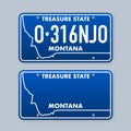 License plate of montana. Car number plate. Vector stock illustration. Royalty Free Stock Photo