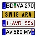 License plate numbers