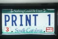 License Plate in South Carolina Royalty Free Stock Photo