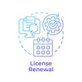 License renewal blue gradient concept icon Royalty Free Stock Photo