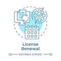 License renewal soft blue concept icon Royalty Free Stock Photo