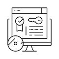 license software line icon vector illustration Royalty Free Stock Photo