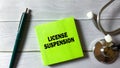 LICENSE SUSPENSION Royalty Free Stock Photo