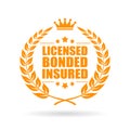 Licensed bonded insured business icon Royalty Free Stock Photo