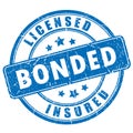 Licensed bonded insured rubber stamp Royalty Free Stock Photo