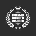 Licensed bonded insured vector icon Royalty Free Stock Photo