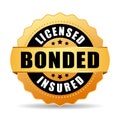 Licensed bonded insured vector icon