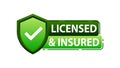 licensed and insured label. Official license and insurance - a guarantee of quality and safety