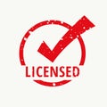 Licensed red stamp vector Royalty Free Stock Photo