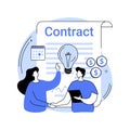 Licensing contract abstract concept vector illustration. Royalty Free Stock Photo