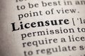 Definition of the word licensure
