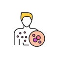 Lichen planus disease line color icon. Sign for web page, mobile app