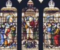 Interiors of Lichfield Cathedral - Stained Glass Nave H Close up