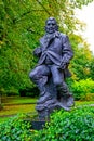 Vertical shot of the statue of Dr. Samuel Johnson in his hometown of Lichfield