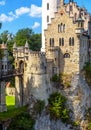 Lichtenstein Castle close-up, Swabian Alps, Germany Royalty Free Stock Photo